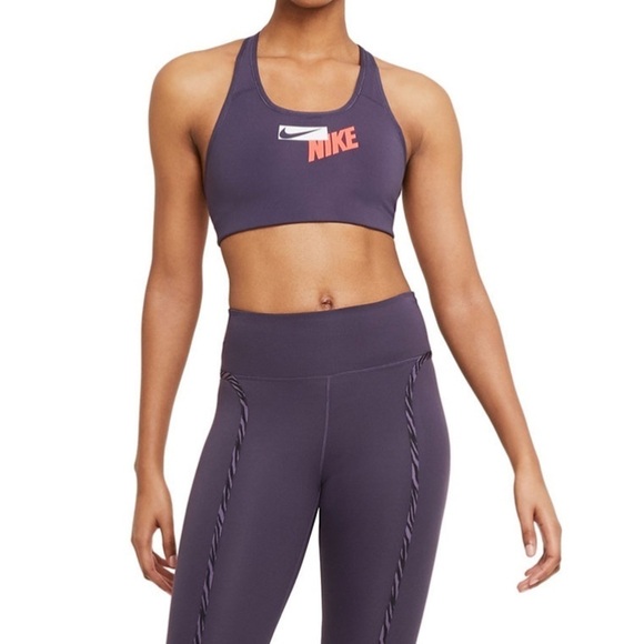 Nike Swoosh Women's Medium-Support 1-Piece Pad Logo Sports Bra Size S - Picture 2 of 3